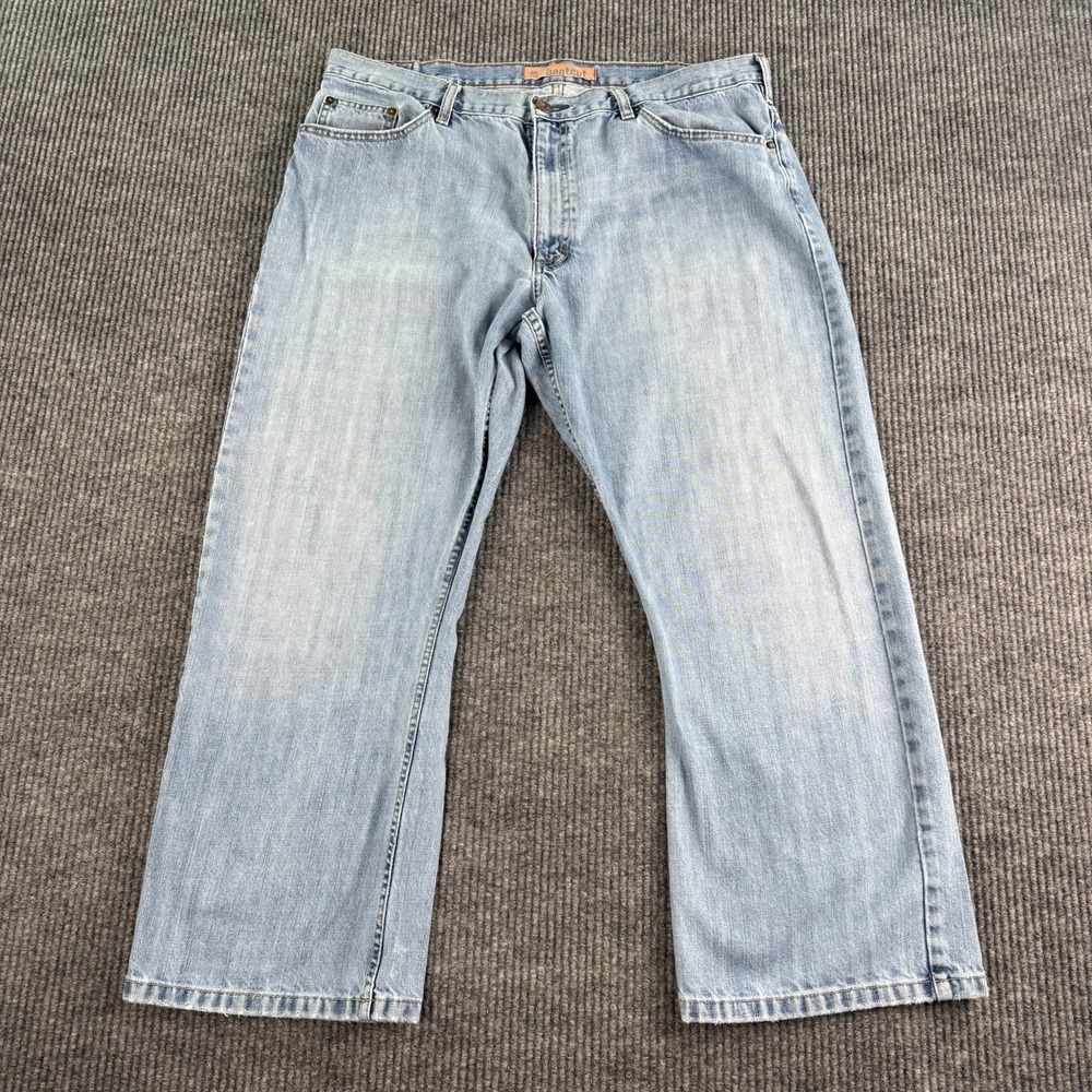 Lee Jeans Men 40x30 Blue Light Wash Denim Bootcut Actual 38x27 Distressed